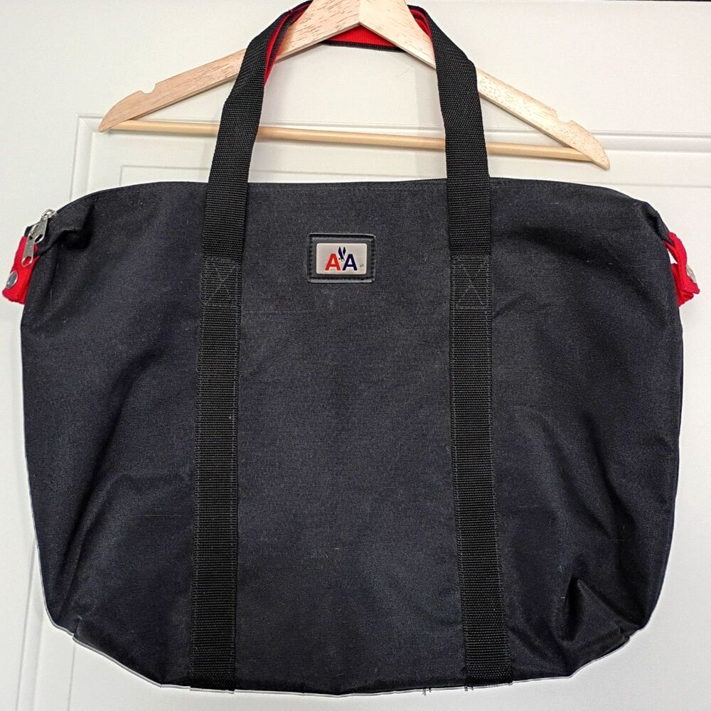 Vintage American Airlines Black Red Tote Bag Duffel